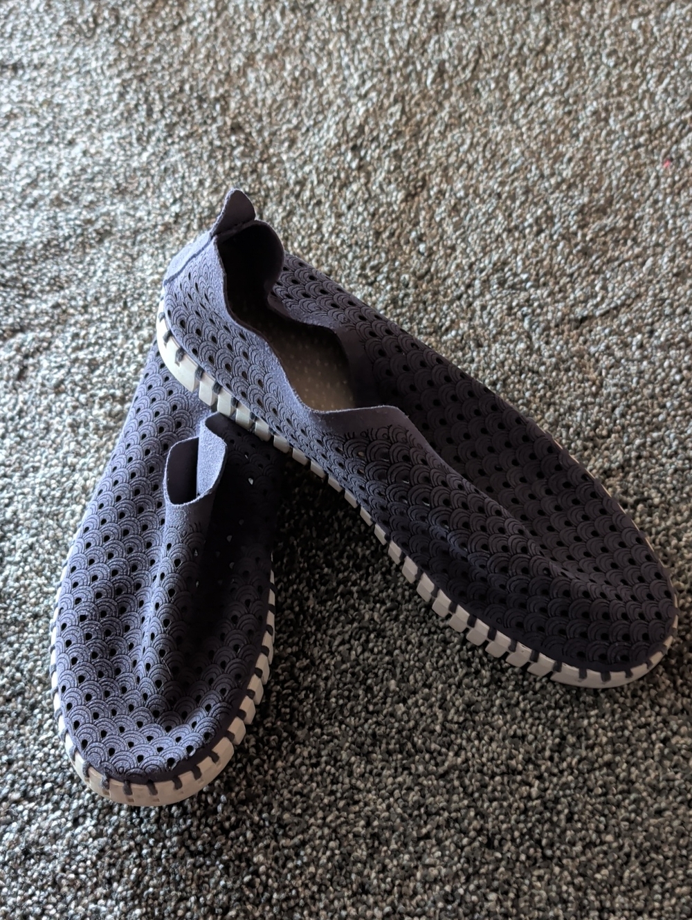 Women's Slip-On Perforated Flats - Navy